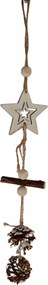 Csillag natúr Medál tobozokkal Karácsonyfára 38 cm
