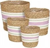 Virágtartó Fonott kosár Tengeri fű fonott Rachel lila18 Boho