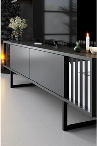 TV-állvány polcokkal Chrome Anthracite and Black