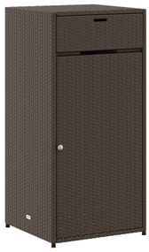 barna polyrattan kerti tárolószekrény 55 x 55 x 111 cm
