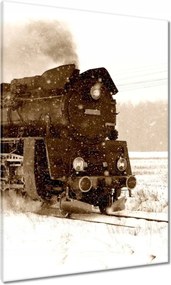 Vászonkép 70x100 Ol4959 gőzmozdony a hóviharban