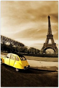 Poszterek 80x120 Sárga autó és torony