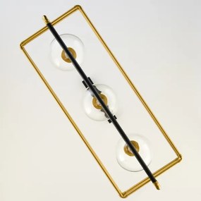 Jupiter 2030 - Csillár zsinóron FIORI 3xG9/10W/230V fekete/arany/átlátszó