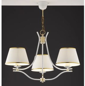 Jupiter 2085 - SAMBA láncos csillár 3xE27/15W/230V fehér/arany