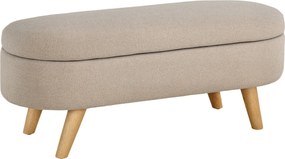 HOMCOM Ágy Végére Való Pad Fa Lábakkal és Párnázott Üléssel 120 kg Teherbírású Ovális Tároló Puff | Aosom