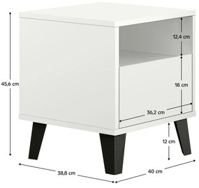 BOGAN 1S éjjeliszekrény, fehér