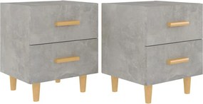 vidaXL 2 db betonszürke éjjeliszekrény 40 x 35 x 47,5 cm