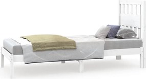 vidaXL Small Single fehér tömör fenyőfa ágykeret 75 x 190 cm