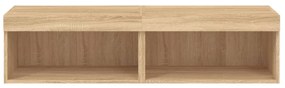 2 db sonoma tölgy színű TV-szekrény LED-ekkel 60x30x30 cm