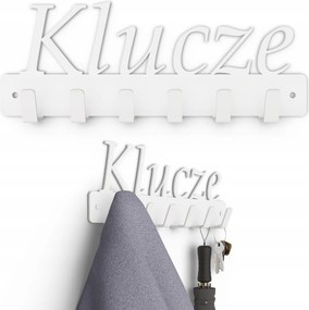 Fali Akasztó Előszoba Ruházat Kabátok Fém 6 Akasztó Fehér