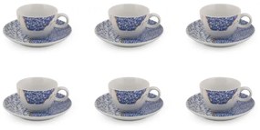 Fehér-kék porcelán csésze szett 6 db-os 0.9 l – Hermia