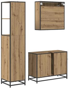 Fürdőszoba bútor szett 3 pcs kézműves tölgy 35 x 37.5 x 166 cm