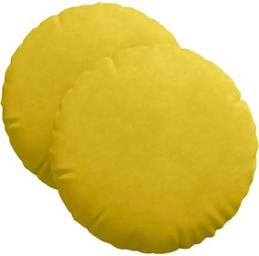 vidaXL Ülőpárnák 2 pcs Sárga Ø 40 x 13 cm Bársony