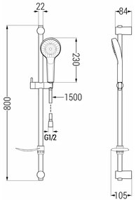 Mexen Milo DF40 fürdőszett, arany, 713053DF40-50