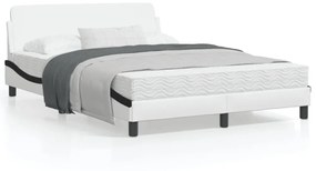 fehér és fekete műbőr ágykeret Dover 120 x 200 cm