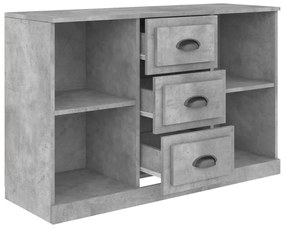 betonszürke szerelt fa tálalószekrény 104,5 x 35,5 x 67,5 cm
