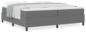 Box Spring Ágy Matraccal Világosszürke 200x200 cm Kordbársony