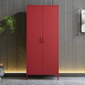 Gardróbszekrény FLAVIO, 800 x 1850 x 450 mm, Modern: piros