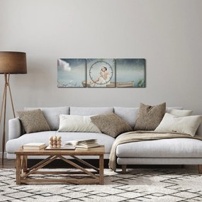 Kép - nő a hajón (órával) (90x30 cm)