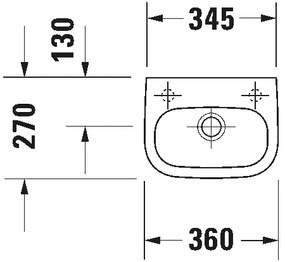 Duravit 7053600082 - Függesztett mosdó D-CODE 36x27 cm kerámia/fényes fehér
