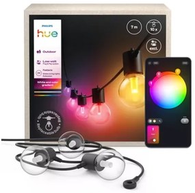 Philips -LED RGBW Hosszabbító, dimmelhető kültéri fényfüzér Hue FESTAVIA 10xLED 7m IP65