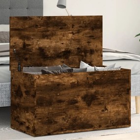 füstös tölgy színű szerelt fa tárolóláda 84 x 42 x 46 cm