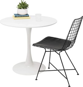 Étkezőasztal, kerek, fehér, matt, átmérő 80 cm, REVENTON NEW