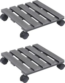 vidaXL 2 db szürke WPC görgős virágtartó 30 x 30 x 7,5 cm