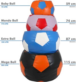Baby Ball babzsákfotel - műbőr - zöld/fehér - 70 liter