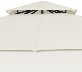 krémszínű pavilon dupla kibővített tetővel 3x3x2,75 m 180 g/m²