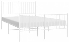 fehér fém ágykeret fej- és lábtámlával 120x200 cm