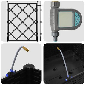 Kerti ültetők Fekete 40 x 40 x 126 cm Acél