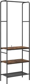 vidaXL Ruhafogó polcokkal Füstölt tölgy 60 x 30 x 171 cm Faanyag