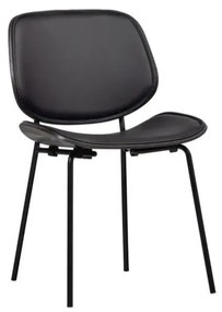 Fekete bőrutánzat étkezőszék szett 2 db-os Close In – WOOOD