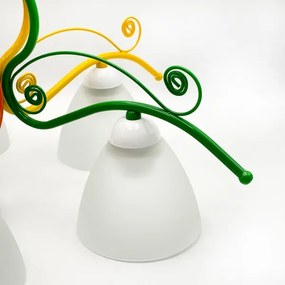 Csillár láncon RETRO 5xE27/60W/230V fehér/színes