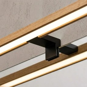 BRILAGI - LED fürdőszobai tükörvilágítás 3 az 1-ben WOODY MIRROR LED/12W/230V IP44 fekete/tölgy