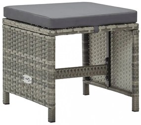 4 db szürke polyrattan kerti ülőke párnákkal