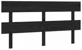 fekete tömör fenyőfa ágyfejtámla 164x3x81 cm