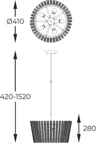 Zuma Line BACH P0547-05H-F9AC Függőlámpa 5x40W/E14 IP20