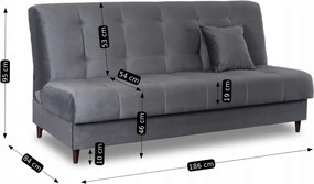 Zestaw 2x Wersalka Rozkładana LIMA Szara