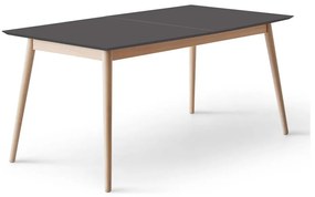 Bővíthető étkezőasztal fekete asztallappal és hosszabbító asztallappal 90x165 cm Meza – Hammel Furniture