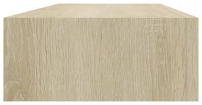 tölgyszínű MDF falra szerelhető fiókos polc 60 x 23,5 x 10 cm