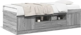 vidaXL szürke sonoma kanapéágy fiókkal matrac nélkül 90x200 cm