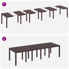 11 Részes Kerti Étkezőasztal Párnákkal Barna Poli Rattan, Kerti Asztal Barna 150x100x73 cm Poli Rattan, Kerti Székek Párnákkal 2 db Barna Poli Rattan, Kerti Székek Párnákkal 4 db Barna Poli Rattan