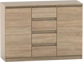 2 ajtós komód 4 fiókkal, tölgy sonoma, HANY NEW 010