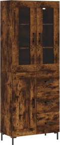 vidaXL füstös tölgy színű szerelt fa magasszekrény 69,5 x 34 x 180 cm