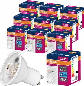 10x Led izzó GU10 6,9W 50W 575lm 6500K Osram