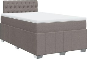 vidaXL tópszínű szövet rugós ágy matraccal 120 x 190 cm