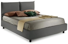 Bed&Sofa iSomn Fiocco Franciaágy 140x200 cm, szürke, ökológiai bőr, tárolóládával