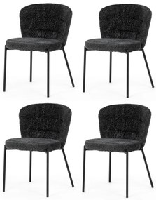 Étkezőszék garnitúra Bouclé CT-W1077 GREY2, 4 db